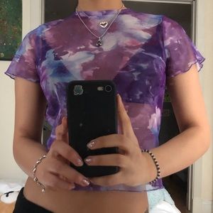 sheer mesh reformation crop top